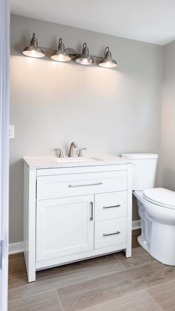 white bathroom vanity